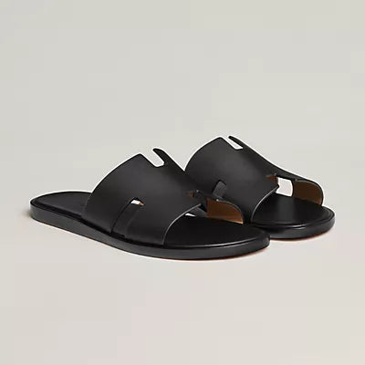 HERMÈS IZMIR BLACK SLIDE MEN