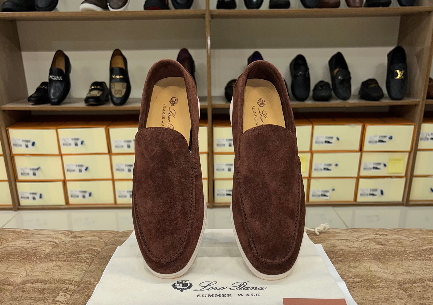 Loro Piana Summer Walk Loafer Suede - Dark Brown