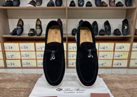 Loro Piana Summer Charms Walk Loafer Suede - Black