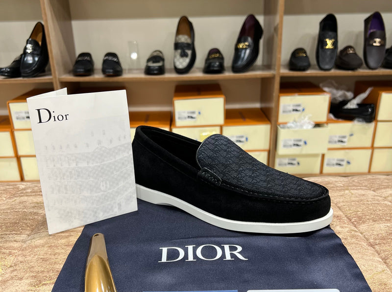 Dior Slip On Black Pattern Suede Leather