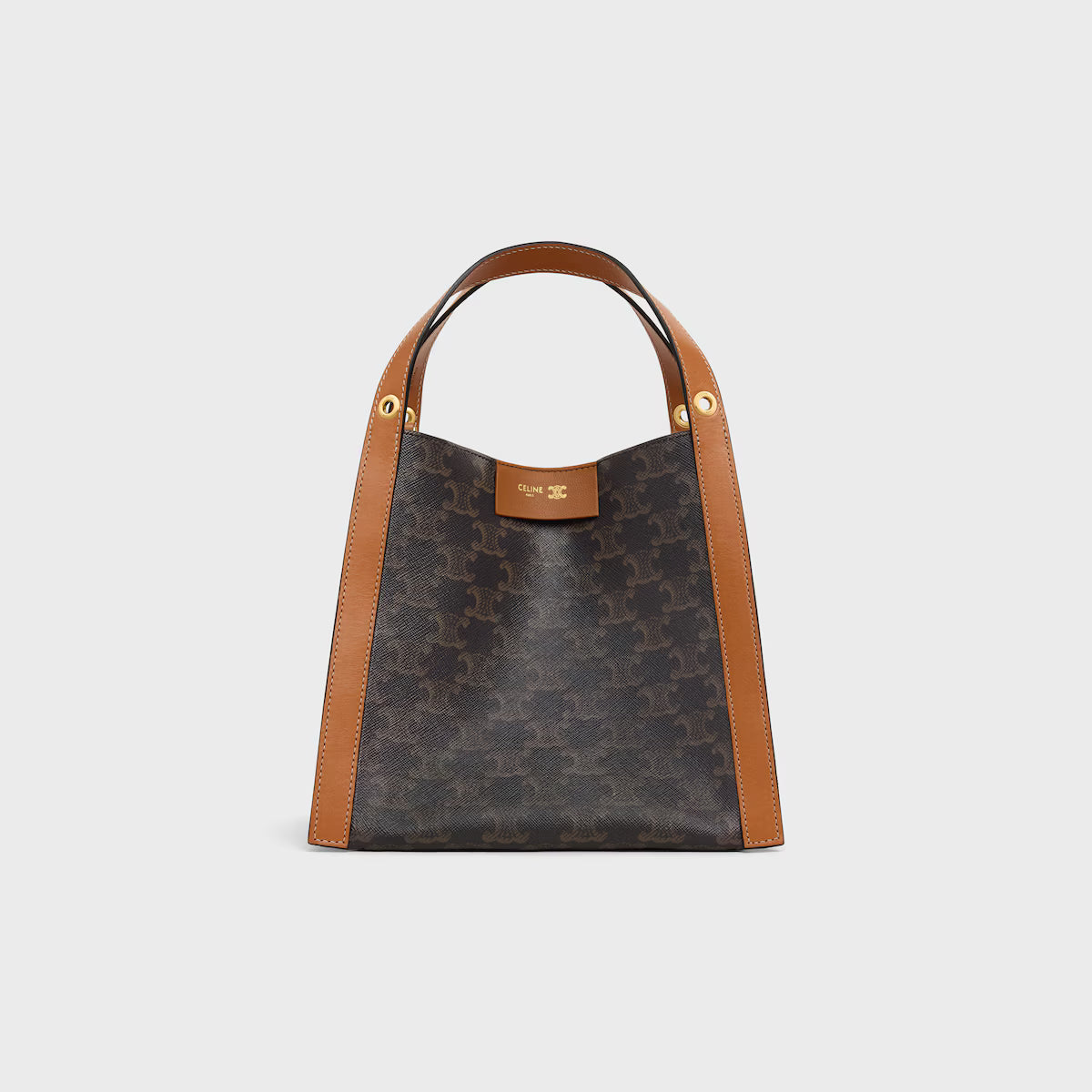 CELINE CUBE BAG IN Triomphe Canvas and NATURAL Calfskin