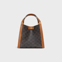 CELINE CUBE BAG IN Triomphe Canvas and NATURAL Calfskin