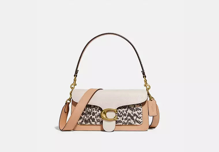Tabby 26 Shoulder Bag in Color Block with Snakeskin Detail
