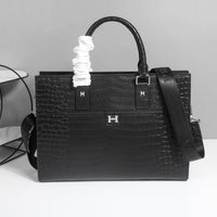 Hermès black crocodile leather briefcase