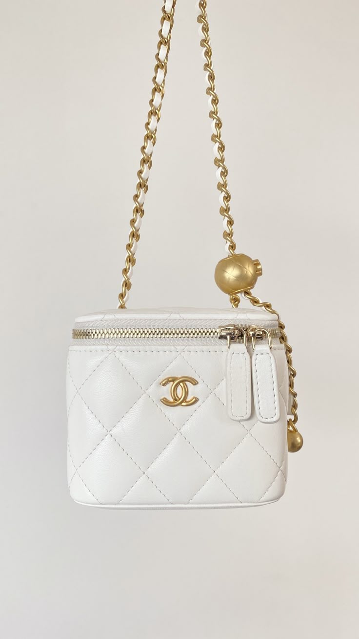 Chanel Lambskin Quilted Mini Pearl Crush Vanity Case