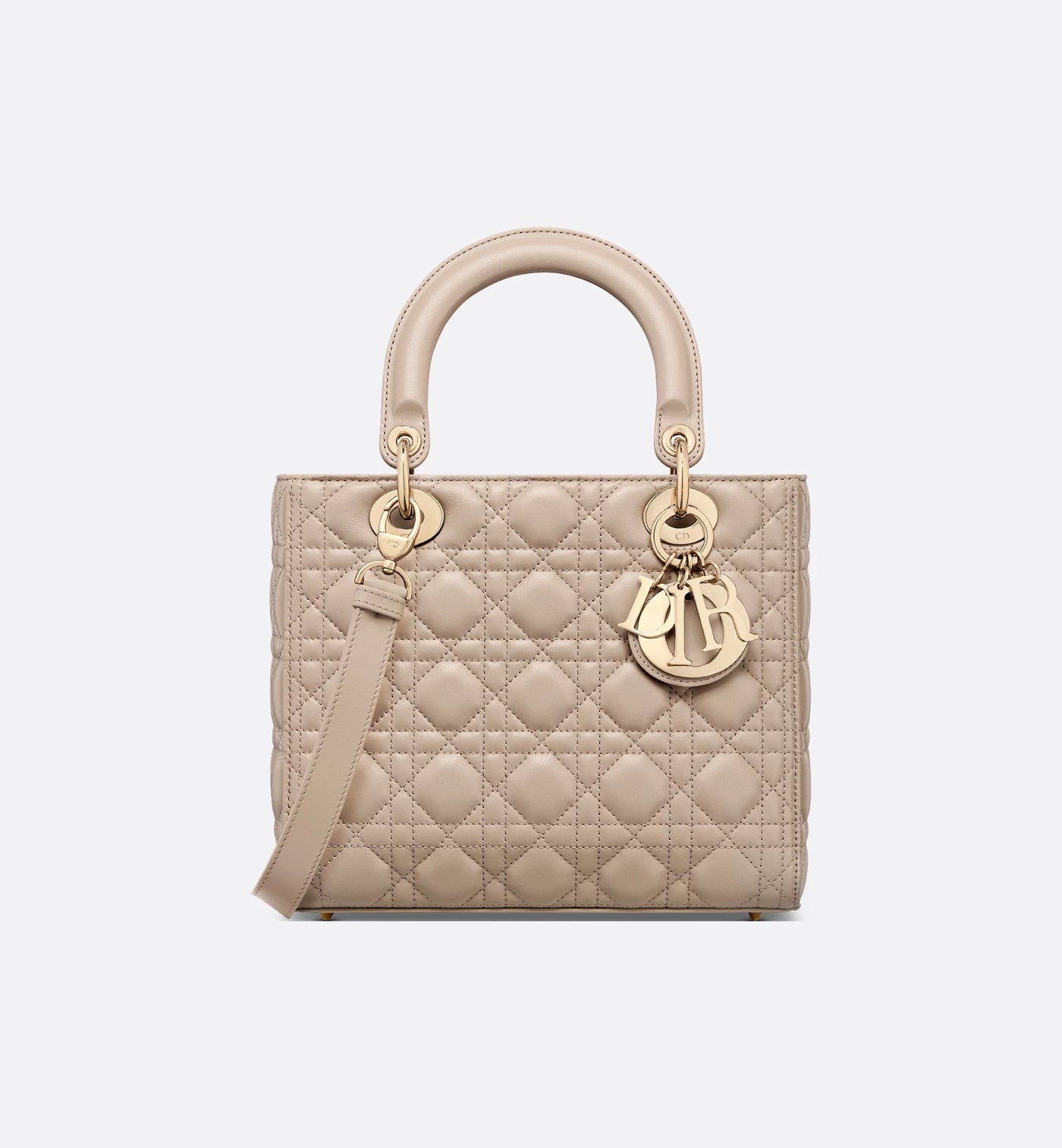 Medium Lady Dior Bag Desert Taupe Cannage Lambskin