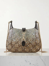 Gucci  jackie crystal-embellished canvas-jacquard