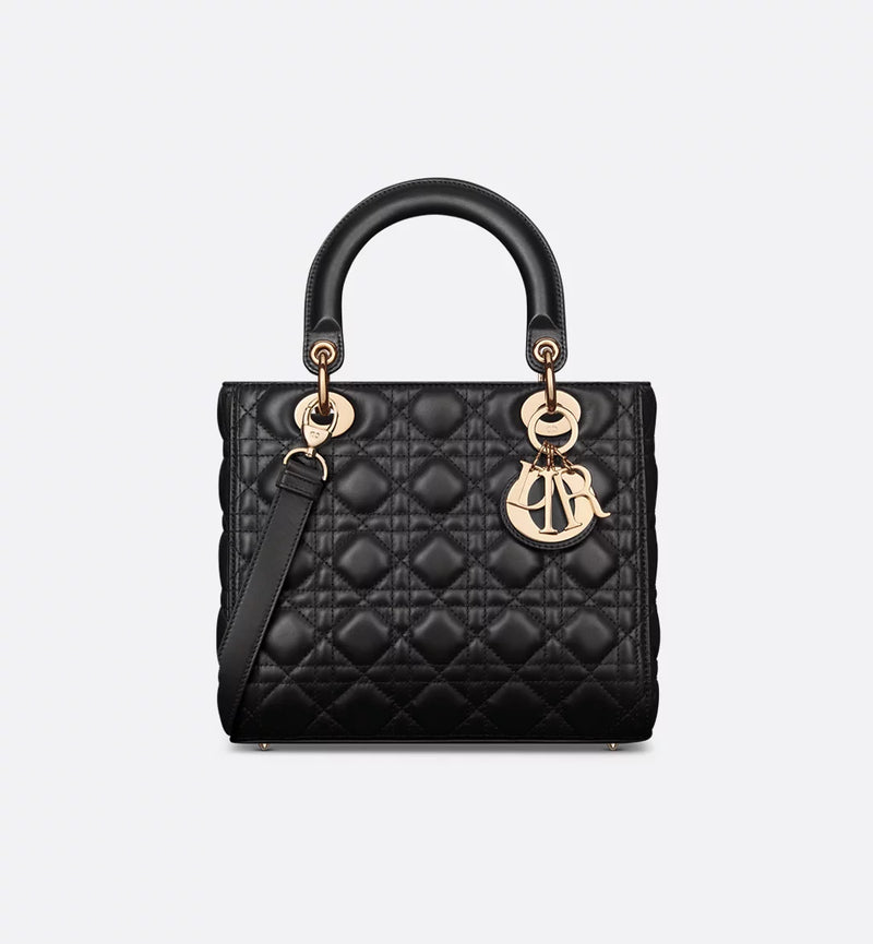Medium Lady Dior Bag Black Cannage Lambskin