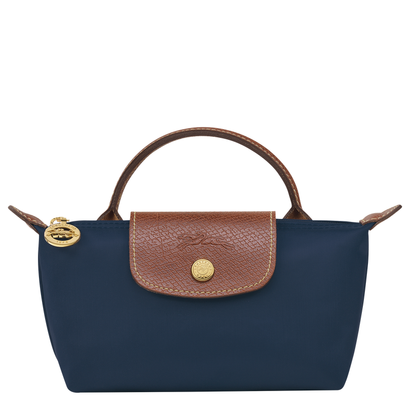Le Pliage Original Pouch with handle Navy - Recycled canvas