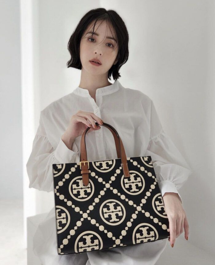 Tory Burch T Monogram Contrast Embossed Tote