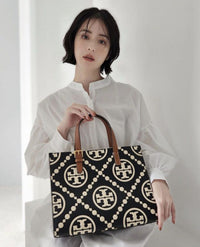 Tory Burch T Monogram Contrast Embossed Tote