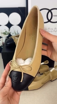 Chanel Black & Nude Ballerina Flats