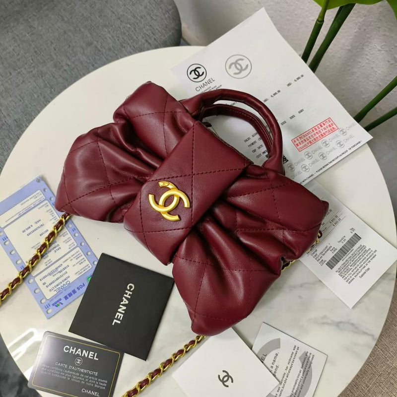 Chanel Lambskin Quilted Bow Bag