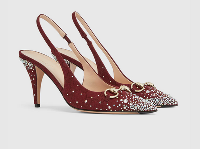 Gucci Women's slingback pump with crystal Horsebit hover