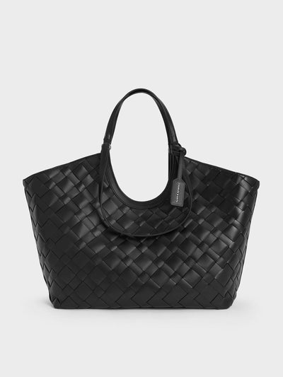 Charles & Keith Ivette Woven Tote – Noir