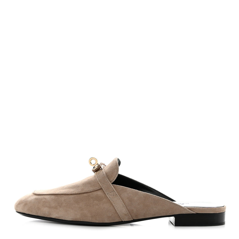 Hermes  Suede Goatskin Oz Mules Beige Sable