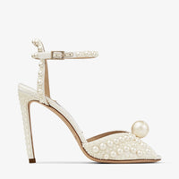 Jimmy Choo Sacora 100  White Satin Sandals