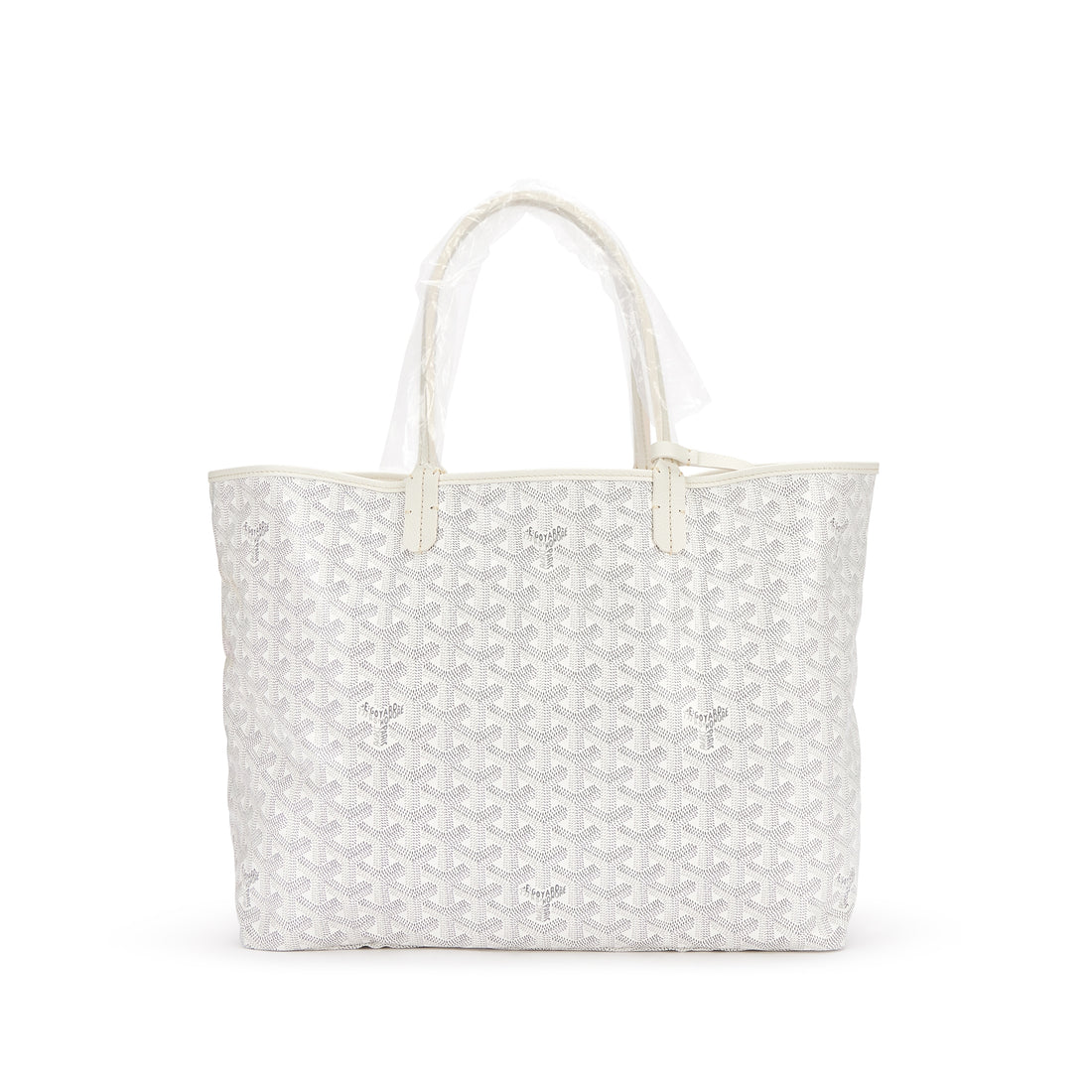 Goyard White Goyardine Canvas and Chevroches Calfskin Saint Louis PM Tote