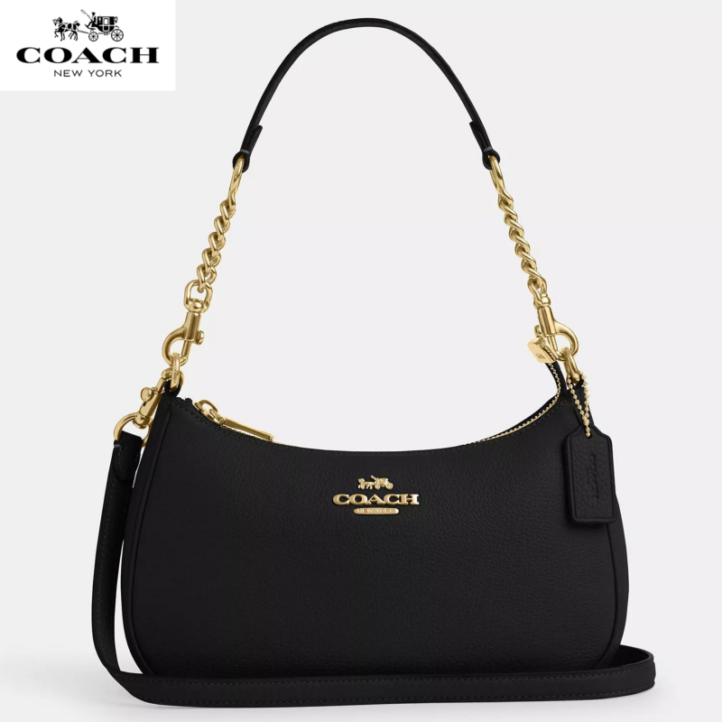 Coach Teri Shoulder Bag, Gold/Black