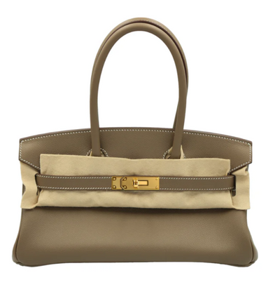 Hermes Shoulder Birkin Light 29 Etoupe Evercolor with Gold Hardware