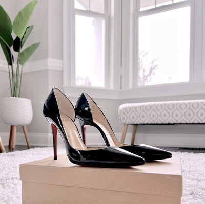 CHRISTIAN LOUBOUTIN Iriza 100 Black D’Orsay Pointy Toe Pumps 36