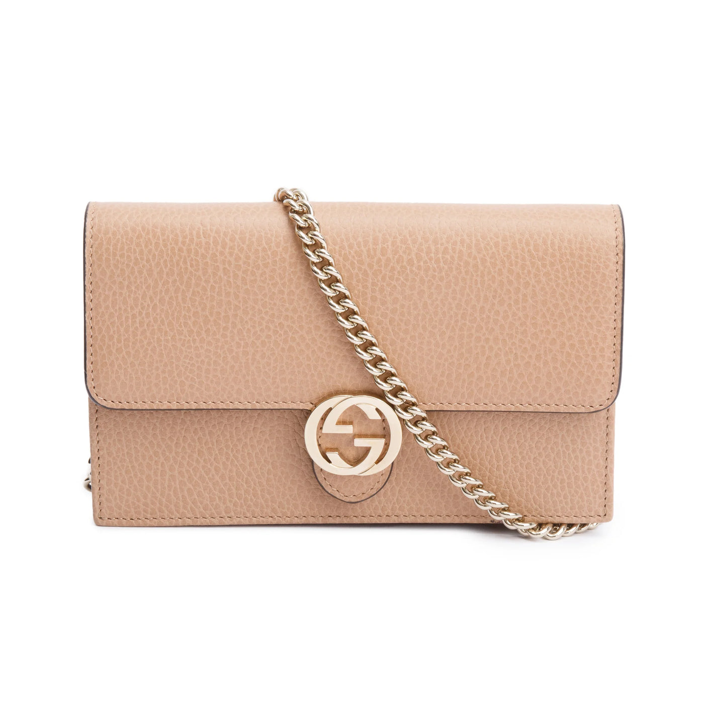 Gucci Interlocking GG Wallet – Beige Calfskin