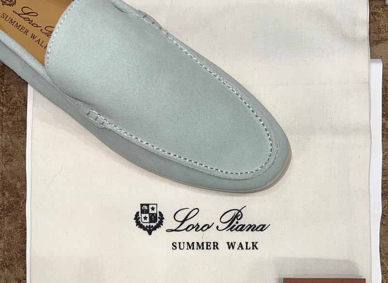 Loro Piana Summer Walk Loafer Suede - Light Blue