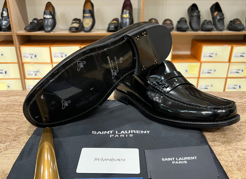 YSL Black Major Loafers