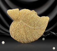 Leaf Shape Crystal Evening Bag