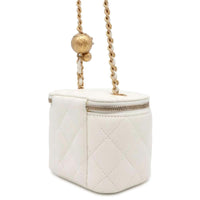 Chanel White Lambskin Vanity Bag