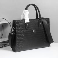 Hermès black crocodile leather briefcase