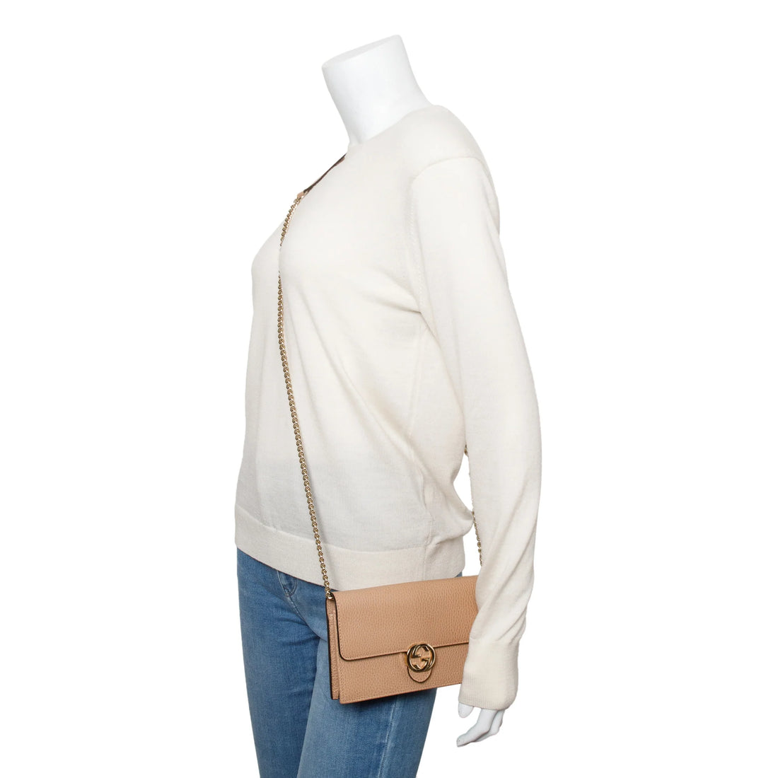 Gucci Interlocking GG Wallet – Beige Calfskin
