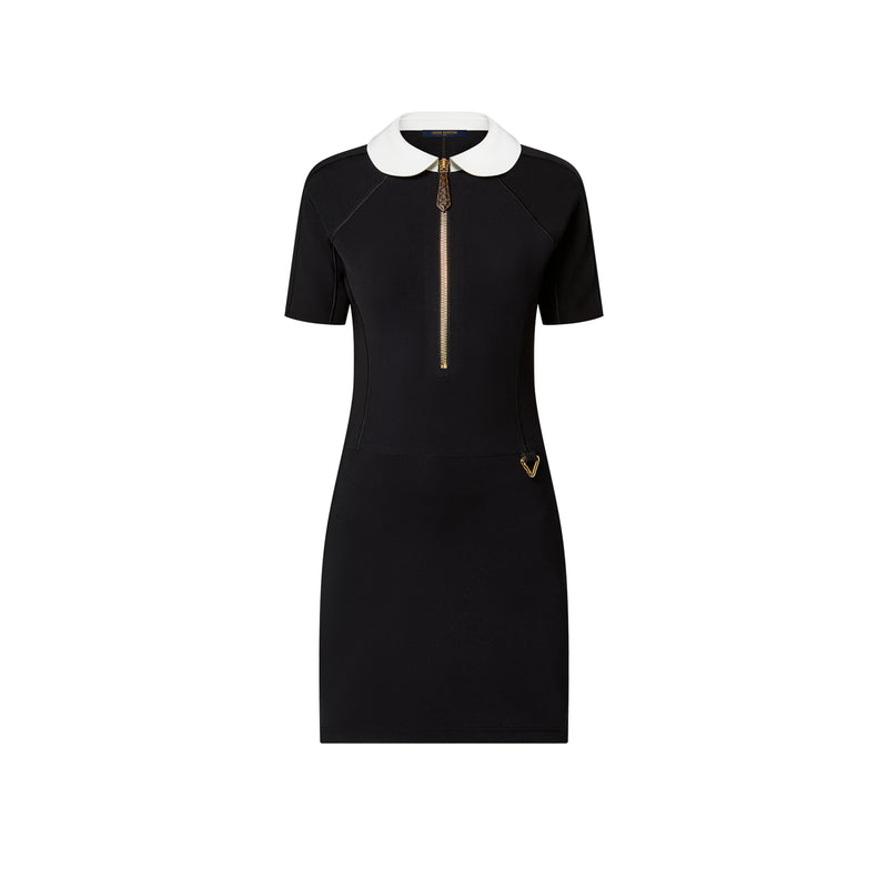 LV Technical Jersey Peter Pan Collar Dress