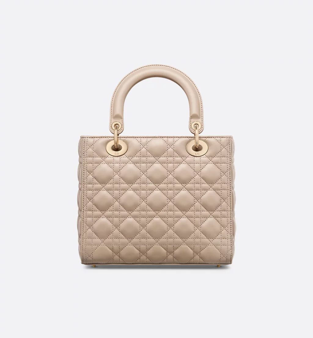 Medium Lady Dior Bag Desert Taupe Cannage Lambskin