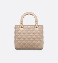Medium Lady Dior Bag Desert Taupe Cannage Lambskin