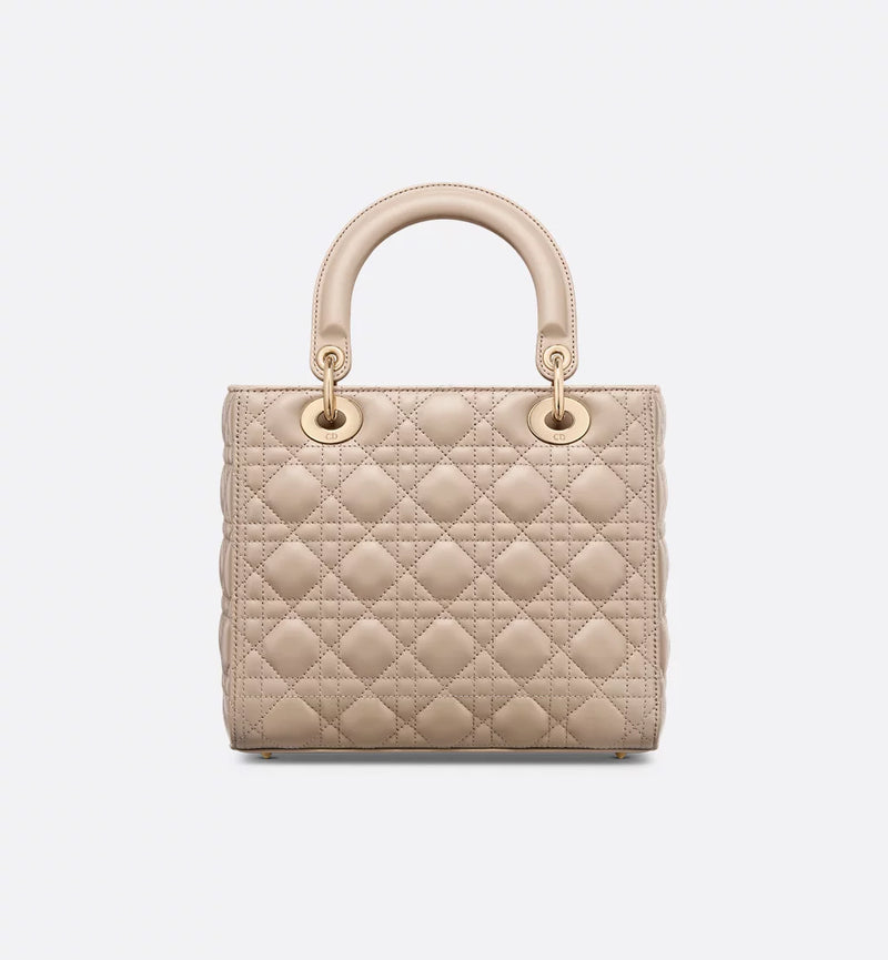 Medium Lady Dior Bag Desert Taupe Cannage Lambskin