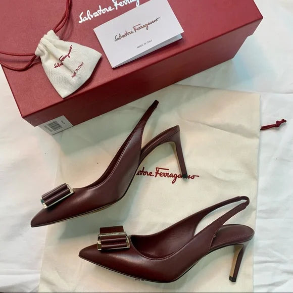 Salvatore Ferragamo –  Maroon Kitten Heel