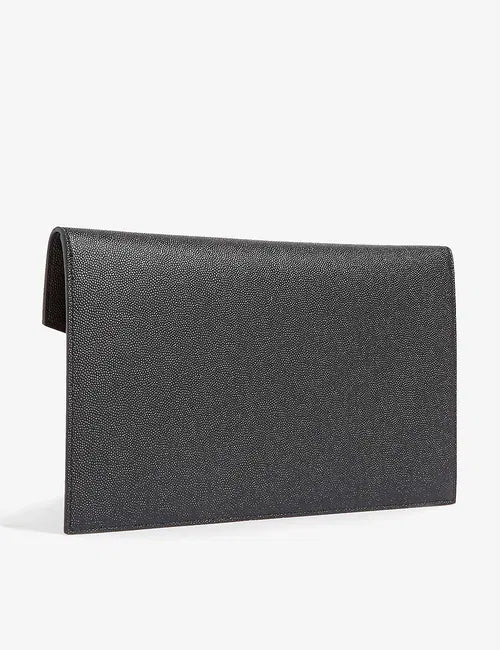 Saint Laurent Black Leather Uptown Clutch
