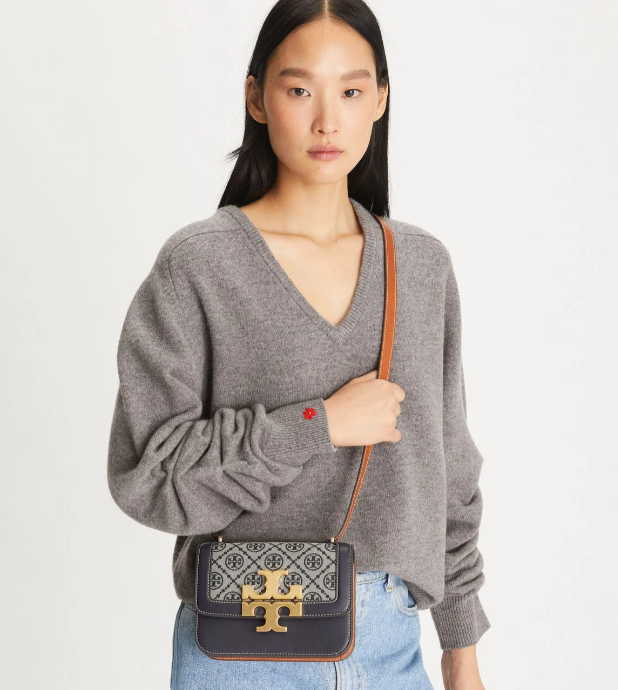 TORY BURCH  SMALL T MONOGRAM ELEANOR SHOULDER BAG