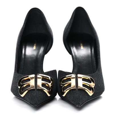Balenciaga  Denim BB D'Orsay Pointed Toe Knife 80mm Pump  Black hover