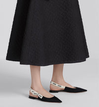 J'Adior Slingback Flat Black Technical Fabric