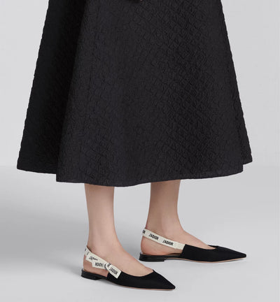 J'Adior Slingback Flat Black Technical Fabric hover