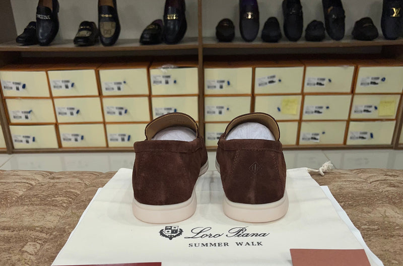 Loro Piana Summer Walk Loafer Suede - Dark Brown