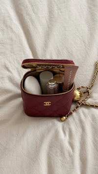 Chanel Lambskin Quilted Mini Pearl Crush Vanity Case