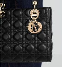Medium Lady Dior Bag Black Cannage Lambskin
