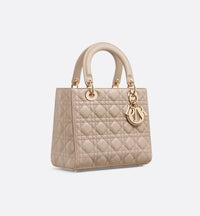 Medium Lady Dior Bag Desert Taupe Cannage Lambskin