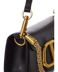 Valentino Vlogo Loco Small Leather Shoulder Bag Women's Black