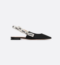 J'Adior Slingback Flat Black Technical Fabric