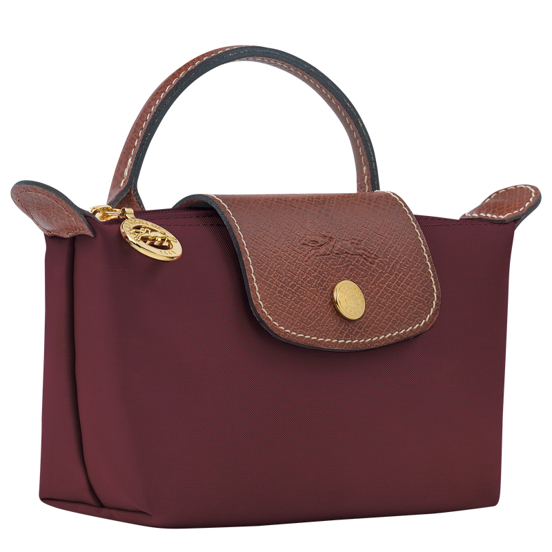 Le Pliage Original Pouch with handle Burgundy - Recycled canvas