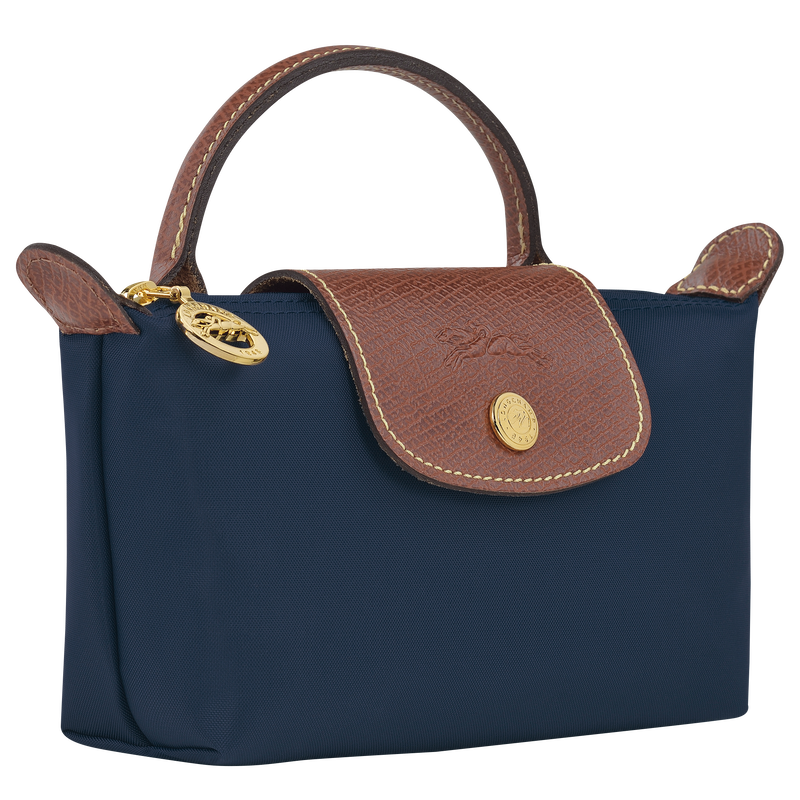 Le Pliage Original Pouch with handle Navy - Recycled canvas